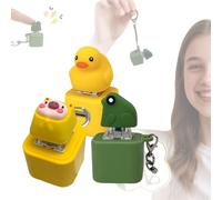 Rechargeable Croaking Frog Keychain,Frog Croaking Fidget Toy with Sound/Colorful Lights,Frogs & Pig & Ducks Fun & Portable Anxiety Relief Toy for Adults(2 frogs+duck+pig)