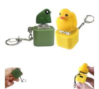 Rechargeable Croaking Frog Keychain Toy - Keyboard Clicker Frog Fidget Toys, Colorful Lights & Satisfying Click Sounds, Fun & Portable Toy (#5)