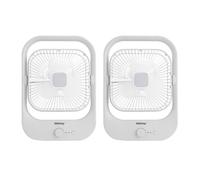 Rechargeable Desk Cooling Fan 3 Speed 5-7h Runtime Pack of 2 Geepas White One Size