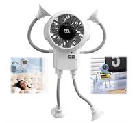 Rechargeable Desk Fan,Quiet Portable Personal Table Fan with Flexible Bendable Legs & Suction Cup, 3 Speeds Strong Airflow Small Battery Operated Fans for Stroller, Bedroom, Office, Travel