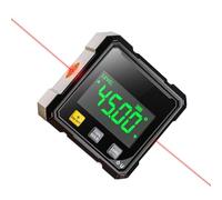 Rechargeable Digital Angle Gauge, Professional Digital Spirit Level (with Laser), Four-Sided Magnetic Inclinometer, Featuring A Backlit Display, Suitable for Carpentry, Construction, and Masonry Work