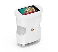 Rechargeable Digital Microscope with 1000X Magnification and 4K Resolution, 2 0 Inch IPS Screen, 8 LED Adjustable Light Source, Type C Port for Scientific and Educational Use (White)