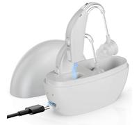 Rechargeable Digital Sound Amplifiers (Pair) - Personal Audio Enhancers with Smart Noise Filtering, One-Touch Volume Control & All-Day Battery - Sleek White Design by MEDca