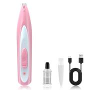 Rechargeable Dog Paw Trimmer for Grooming,Low Noise USB Trimmer for Small Dogs & Cats, Ideal for Hair Around Paws, Ears, Eyes & Rump(Pink)