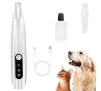 Rechargeable Dog Trimmer for Grooming - Trims Hair Around Paws, Eyes, Ears, Face and Buttocks (White)