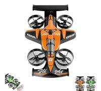 Rechargeable Dual-Mode Car Drone, 2-in-1 Flying Rc Car Drone Hybrid Dual-Mode Vehicle with 3-Speed Adjustment & Remote Control, 360° Aircraft High Speed Drift Cars for Kids (Orange 1pcs)