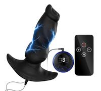 Rechargeable E-Stim Prostate Massager with Remote Control | Rechargeable prostate massager with remote control for adults and couples Conductive silicone design with adjustable settings