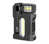 Rechargeable EDC Clip Flashlight with Digital Display, Magnetic RGB 7 Lighting Modes Type-C Mini Flashlight, 1200 Lumens Portable IP68 Waterproof Flashlight for Camping, Emergency
