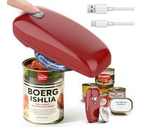 Rechargeable Electric Can Opener Auto Stop Can Opener for Kitchen for Seniors, Arthritis and Mum One Touch Button Electric Tin Openers Jar Opener No Sharp Edges and Without Hurting Hands USB Cable