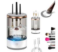 Rechargeable Electric Cosmetic Cleaning Brush, Automatic Spinning Makeup Brush for All Size Makeup Brushes, Makeup Brush Cleaning Tools (Black, 001)