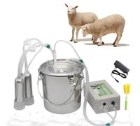 Rechargeable Electric Cow Milking Machine, 3/5/10/14L Portable Sheeps Cows Milk Machine Pump with Automatic Stop & Nipple Protection, Pulsation Cattle Milker for Small Farms sheep 14L