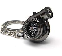 Rechargeable Electric Electronic Turbo Keychain with Sounds + LED! - Heavy metal personality creative cool keychain key ring key chain car keychain Black New Version