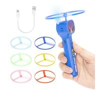 Rechargeable Electric Flying Disc Launcher with 6 Flying Spinners, Glow in The Dark Discs, Outdoor Play Fun Sports Fidget Toy for Gift