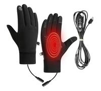 Rechargeable Electric Heated Gloves - Waterproof Electric Thermal Winter | Windproof Mitts 3 Temperature Settings | Full Finger Heated Warm Gloves | for Ski E