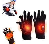 Rechargeable Electric Heated Gloves with Soft Warm Fleece & Display | 5 Heating Levels Electric Heated Gloves for Men Women,Heated Gloves for Work Cycling Bike Riding Ski Indoor Outdoor Use