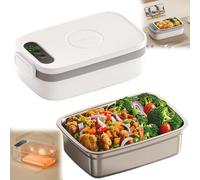 Rechargeable Electric Heated Lunch Box - 14000mAh Cordless Food Warmer with Timer & 4 Temp Settings,1L Stainless Steel Container,Self-Heating Portable Lunch Bag for Office,Car,Travel,Camping,Outdoor