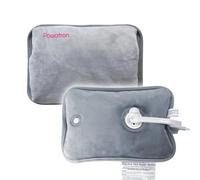 Rechargeable Electric Hot Water Bottle,Portable Rechargeable Hot Water Bag,Hand and Shoulders Pain Relief Warmer Massaging Heat Pad UK (Teddy Febric Grey)