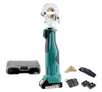 Rechargeable Electric Hydraulic Crimping Tool | 10-300mm² Battery-Powered Crimper with 12 Pairs Dies & OLED Display for Cable & Terminal Wiring