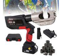 Rechargeable Electric Hydraulic Crimping Tool with 12 Dies and Carry Case for Secure Copper and Aluminum Terminal Lugs Connections