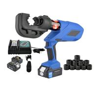 Rechargeable Electric Hydraulic Wire Crimping Tool with Moulds, Handheld Crimping Pliers for Copper and Aluminum Terminals, Essential Electrical Cable Tool Kit