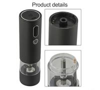 Rechargeable Electric Salt and Pepper Mills Set with 500mAh Battery, 40ml Capacity, Adjustable Grind from Coarse to Fine, LCD Display for