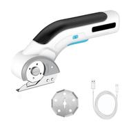 Rechargeable Electric Scissors, Portable Cutting Tool with Ergonomic Handle and Safety Lock for Fabric, Cardboard, and Leather