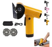 Rechargeable Electric Scissors with Safety Lock & LED Light, Cordless with 2 Blades, 4 Speeds for Fabric, Cardboard, Leather, Plastic