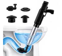 Rechargeable Electric Toilet Plunger High Pressure Air Drain Unblocker, Cordless Heavy Duty Clog Remover with Multi Sizes Plunger Heads for Toilet Sink Shower Drain Household Blockage Cleaner