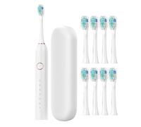 Rechargeable Electric Toothbrush For Adults - High Frequency 40,000 VPM | 6 Cleaning Modes, IPX7 Waterproof, 180 Days Use Per Charge, Travel Case with 8 Brush Headers, Perfect For Volwa