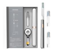 Rechargeable Electric Toothbrush | With 2 Replacement Heads, 32000 Vibrations, 3 Modes IPX7 Waterproof, Charging Stand & Slim Travel Case(Gray)