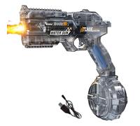 Rechargeable Electric Water Shooter with 800ml Tank & 32ft Range Full-Auto Splash Tot with LED Lights Effect Summer Outdoor Toy for Kids Teens Adults (Black B)