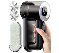 Rechargeable Fabric Shaver with Lint Brush, XL Electric Lint Remover with Digital Display, 3 Extra-Large Blades Defuzzer Sweater Shaver, Lint Shaver for Clothing, Furniture, Blanket, Black
