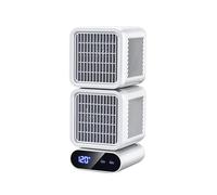 Rechargeable Fan Portable can Shake Head 6 Speeds Desk Air Conditioner for Office Quiet Small Long Battery Life for Fishing, Hiking, Camping, Kitchen(White)