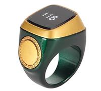 Rechargeable Finger Counter, Digital Muslim Prayer Counter Ring, LCD Digital Electronic Tasbeeh Counter with Vibration Reminder, Islamic Finger Counter (Green)