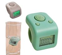 Rechargeable Finger Counter,Ring Counter Finger Counter, 6 Channels Digital Tally Clicker with LED Display,Waterproof Handheld Tally Counter 6 Digits Backlight for Prayer Sports (green)