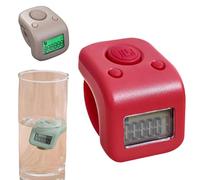 Rechargeable Finger Counter,Ring Counter Finger Counter, 6 Channels Digital Tally Clicker with LED Display,Waterproof Handheld Tally Counter 6 Digits Backlight for Prayer Sports (red)