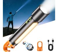 Rechargeable Flashlight 3 Light Source, 990000 Lumens Magnetic Flashlights High Lumens, 9 Modes with Side Work Light, Dual Switch Operate, Waterproof & Adjustable for Home Outdoors Emergencies Working