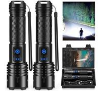 Rechargeable Flashlights High Lumens, 90,000 Lumens Super Bright Led Flashlights with USB Cable, Adjustable Powerful 5 Modes Waterproof Flashlight Handheld Flash Light for Home Camping