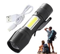Rechargeable Flashlights - Rechargeable LED Flashlight | High Brightness Waterproof Flashlight, Small LED Flashlight, Rechargeable Torch, Adjustable Camping Accessories For