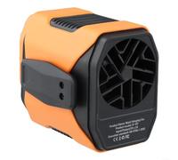 Rechargeable For Outdoor Fan Waist, 6000mAh Battery, Adjustable Speed, LED Flashlight (Orange)