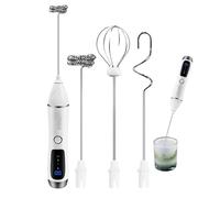 Rechargeable Frother Blender, Adjustable Drink Mixer, Whisk Coffee Frother, Handheld Coffee Frother Electric Whisk, USB Rechargeable Foam Maker Bubbler, Egg Beater for Latte Cappuccino