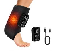 Rechargeable Grey Foot Massage Wrap with Triple Massage Modes, 2000mAh Battery, 6 Heat Settings Reaching 65°C for Foot Relaxation, 1 Count (Black)