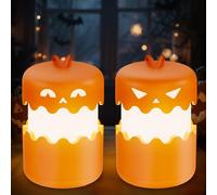 Rechargeable Halloween Pumpkin Light: Battery Operated Halloween Decorations Lantern with Lanyard - Halloween Party Favor Lamp Outdoor & Indoor with LED Light up Pumpkin for Halloween Party Decoration