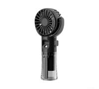 Rechargeable Handheld Misting Fan with 4 Speeds, USB-C Portable Water Spray Cooler for Students Travel, White(Black)