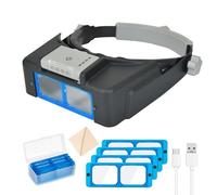 Rechargeable Head Mounted Magnifiers With Magnification & 4 LEDs Light For Watch Repair Jewelry Crafting Work USB Power Magnifiers For Electronics Repair
