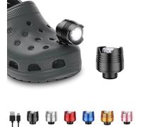 Rechargeable Headlights for Croc 2PCS, Flashlight Croc Charm Attachment Accessories for Shoes with 3 Light Modes for Dog Walking, Camping, Running, Suitable for Adults Kids Boys Girls Men Women,