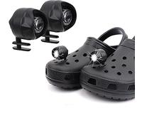 Rechargeable Headlights for Croc Shoes, 2 Pcs Lights Flashlight Attachment for Croc, IPX5 Waterproof Hands Free LED Lights for Dog Walking, Camping, Home Life (Black)