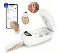 Rechargeable Hearing Aids for Seniors with Noise Canceling, Hearing Amplifiers for Adults with Charging Case, Digital Display, Anti-lost Lanyard