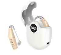 Rechargeable Hearing Amplifier for Adults, Rechargeable Digital Sound Amplifier Devices with Charging Case, Smart Noise Reduction, Natural Sound, Indicating Remaining Power(Skin tone)