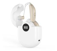 Rechargeable Hearing Amplifier for Adults with Smart Noise Reduction, BTE Hearing Amplifier for Seniors with Natural Sound, Charging Box Indicating Remaining Power(Brown)